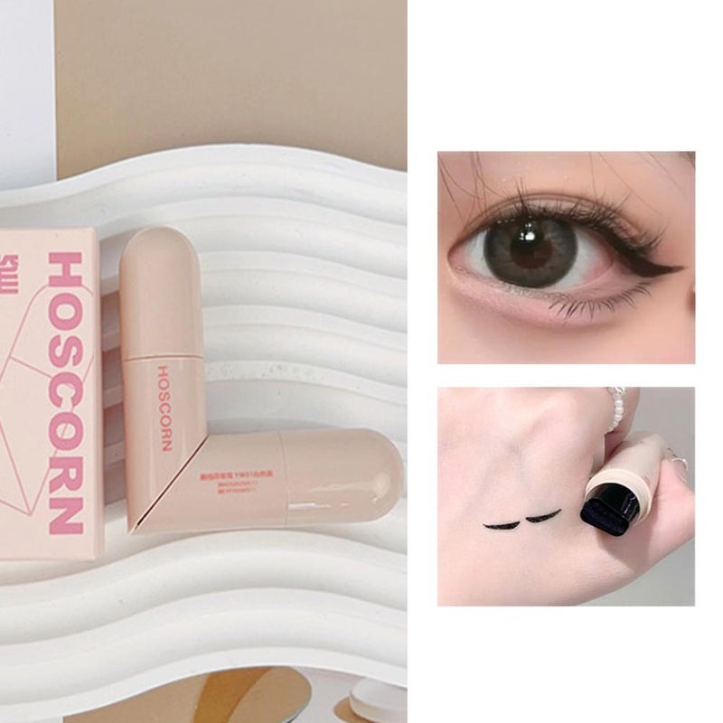 Waterproof double-ended eyeliner for beginners, precise stamping, smudge-proof, long-lasting, sweat-proof, one-step application, easy and convenient.